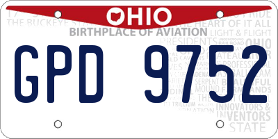OH license plate GPD9752