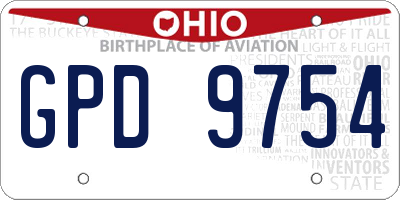OH license plate GPD9754