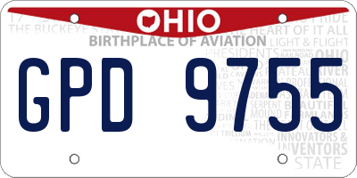 OH license plate GPD9755