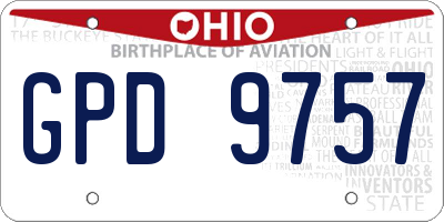 OH license plate GPD9757