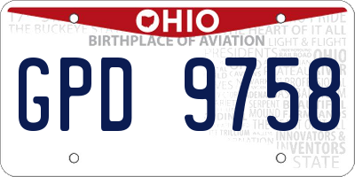 OH license plate GPD9758