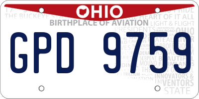 OH license plate GPD9759