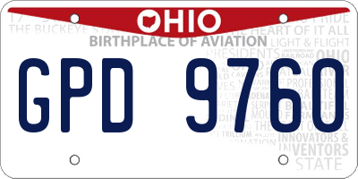 OH license plate GPD9760
