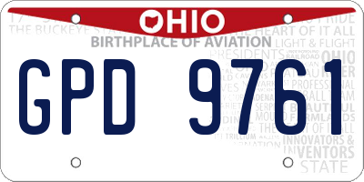 OH license plate GPD9761