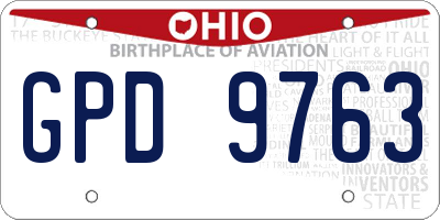OH license plate GPD9763