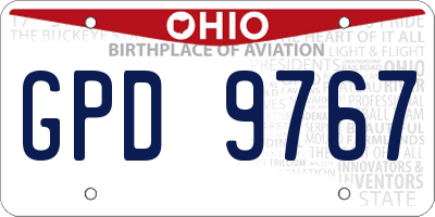 OH license plate GPD9767