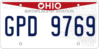 OH license plate GPD9769