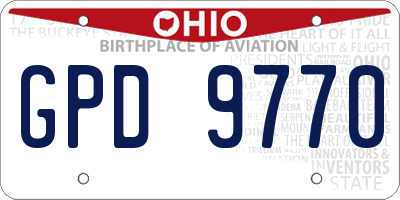 OH license plate GPD9770