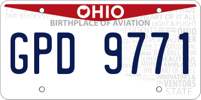 OH license plate GPD9771