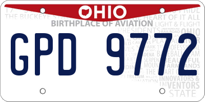 OH license plate GPD9772