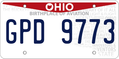 OH license plate GPD9773