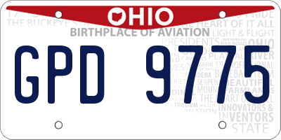 OH license plate GPD9775