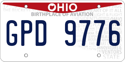 OH license plate GPD9776