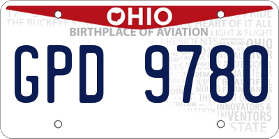 OH license plate GPD9780