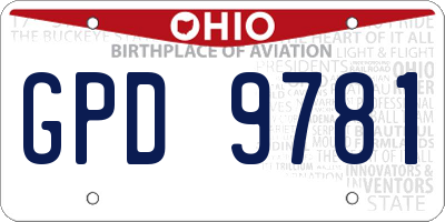 OH license plate GPD9781