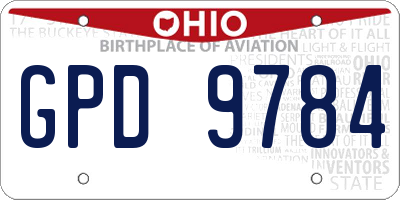 OH license plate GPD9784