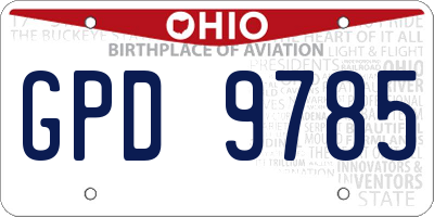 OH license plate GPD9785