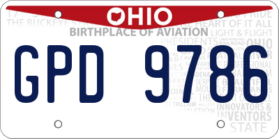 OH license plate GPD9786