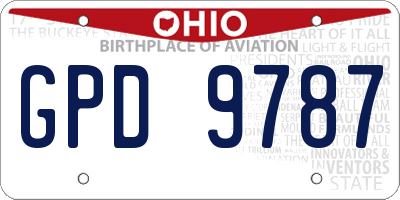 OH license plate GPD9787