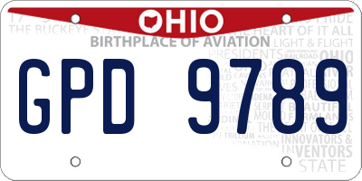 OH license plate GPD9789