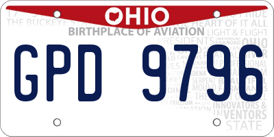 OH license plate GPD9796