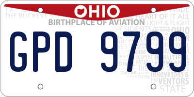 OH license plate GPD9799