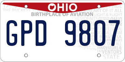 OH license plate GPD9807