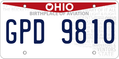 OH license plate GPD9810