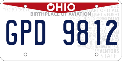 OH license plate GPD9812