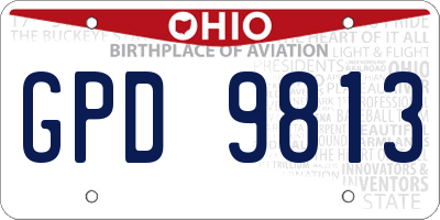 OH license plate GPD9813