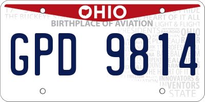 OH license plate GPD9814