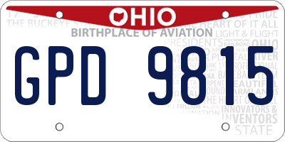 OH license plate GPD9815