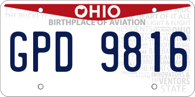 OH license plate GPD9816