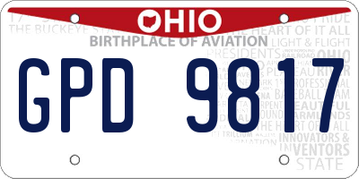 OH license plate GPD9817