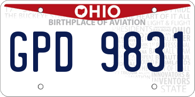 OH license plate GPD9831