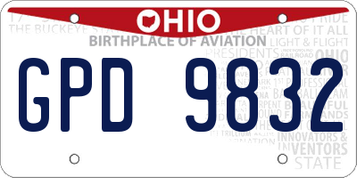 OH license plate GPD9832