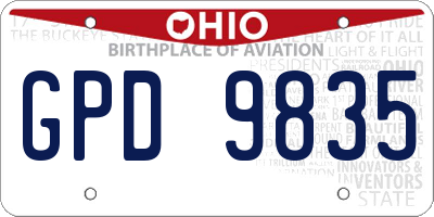 OH license plate GPD9835