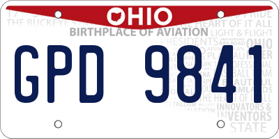 OH license plate GPD9841