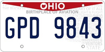 OH license plate GPD9843