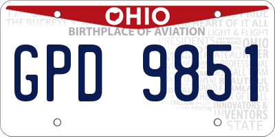 OH license plate GPD9851