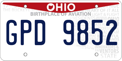OH license plate GPD9852