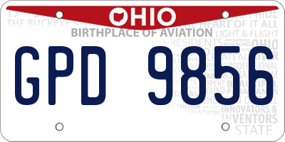 OH license plate GPD9856