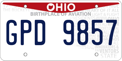OH license plate GPD9857