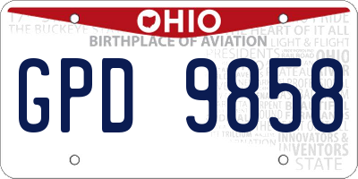 OH license plate GPD9858