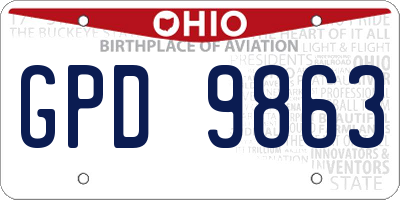 OH license plate GPD9863