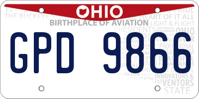 OH license plate GPD9866