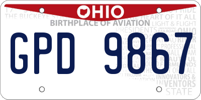 OH license plate GPD9867