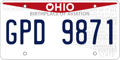 OH license plate GPD9871