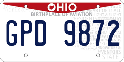 OH license plate GPD9872