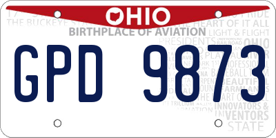 OH license plate GPD9873